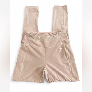 Gymshark Women’s Dreamy 2.0 Beige Mesh Leggings - Size Medium